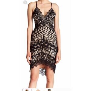 ASTR The Label Sz XS Black Lace Crochet Bodycon Dress